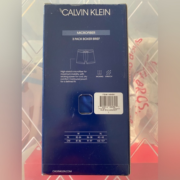 Mens Calvin Klein Microfiber Boxer Briefs - 3 pack - Size Large - Picture 2 of 3